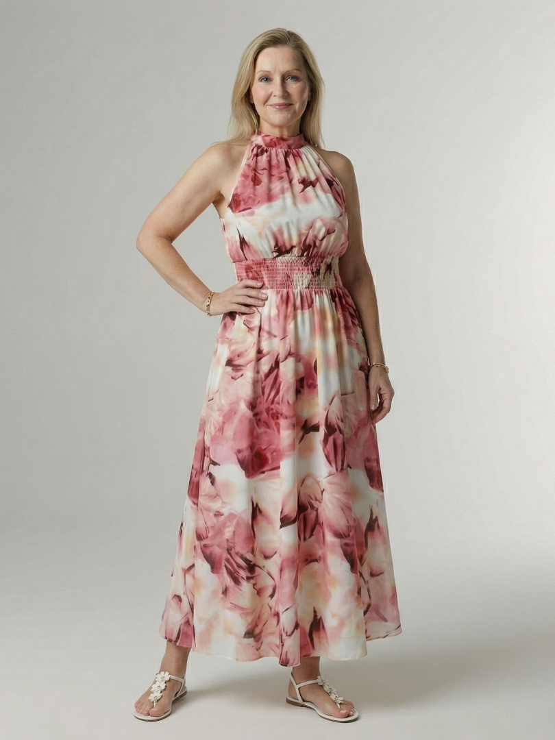 Sylin | Shromážděné Halter Midi šaty