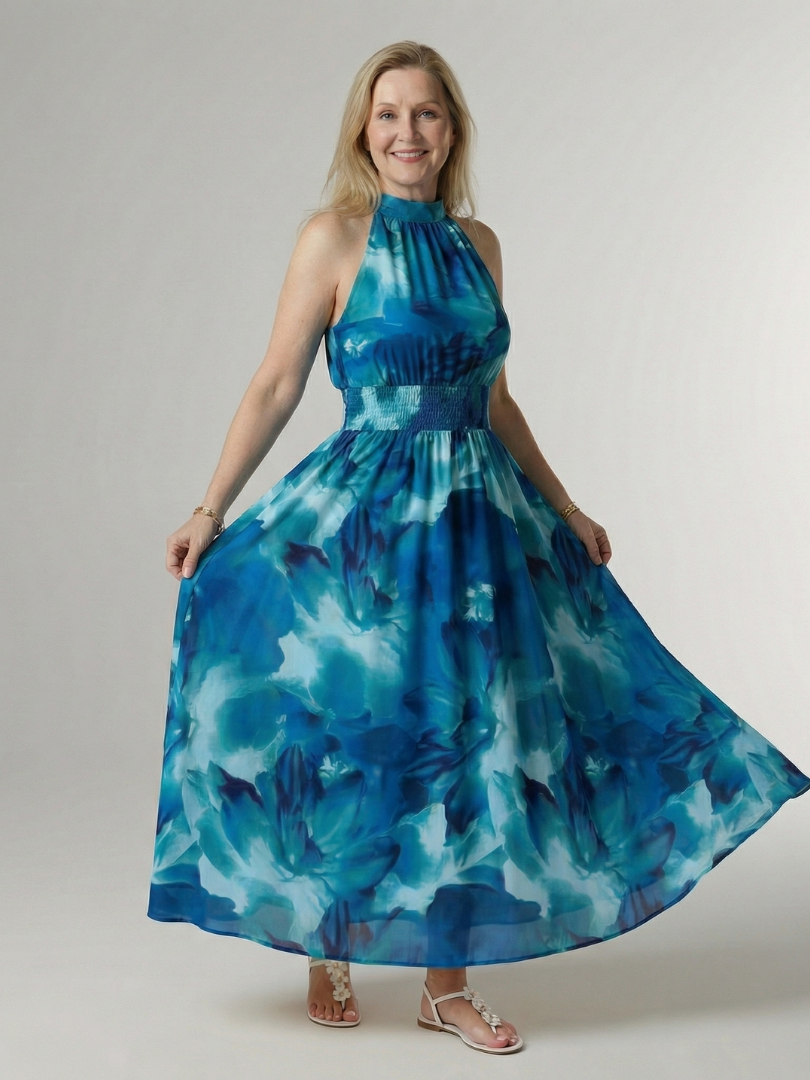 Sylin | Shromážděné Halter Midi šaty