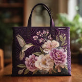 Prošívaná taška – Fialová kolibříková orchidej