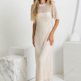 ESSENTIAL - Airlie Crochet Maxi Dress - Natural