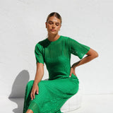 ESSENTIAL - Airlie Crochet Maxi Dress - Natural