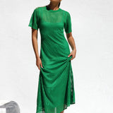 ESSENTIAL - Airlie Crochet Maxi Dress - Natural