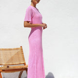 ESSENTIAL - Airlie Crochet Maxi Dress - Natural