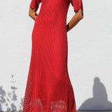 ESSENTIAL - Airlie Crochet Maxi Dress - Natural