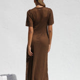 ESSENTIAL - Airlie Crochet Maxi Dress - Natural